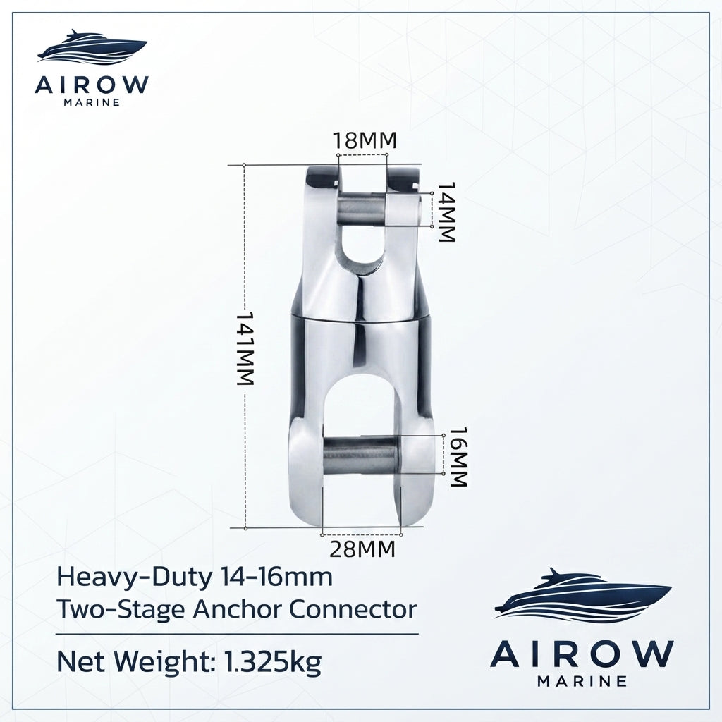 Heavy-Duty 316 Stainless Steel Anchor Swivel Connector - Marine Grade (141mm)