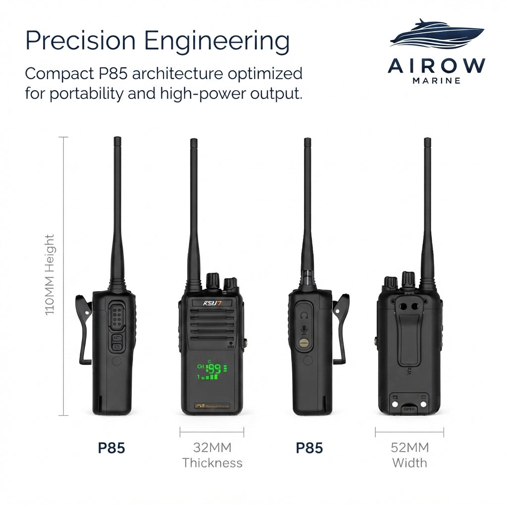 Airow Marine KSU7 Walkie-Talkie - IP68 Waterproof & 10km Range (110mm)