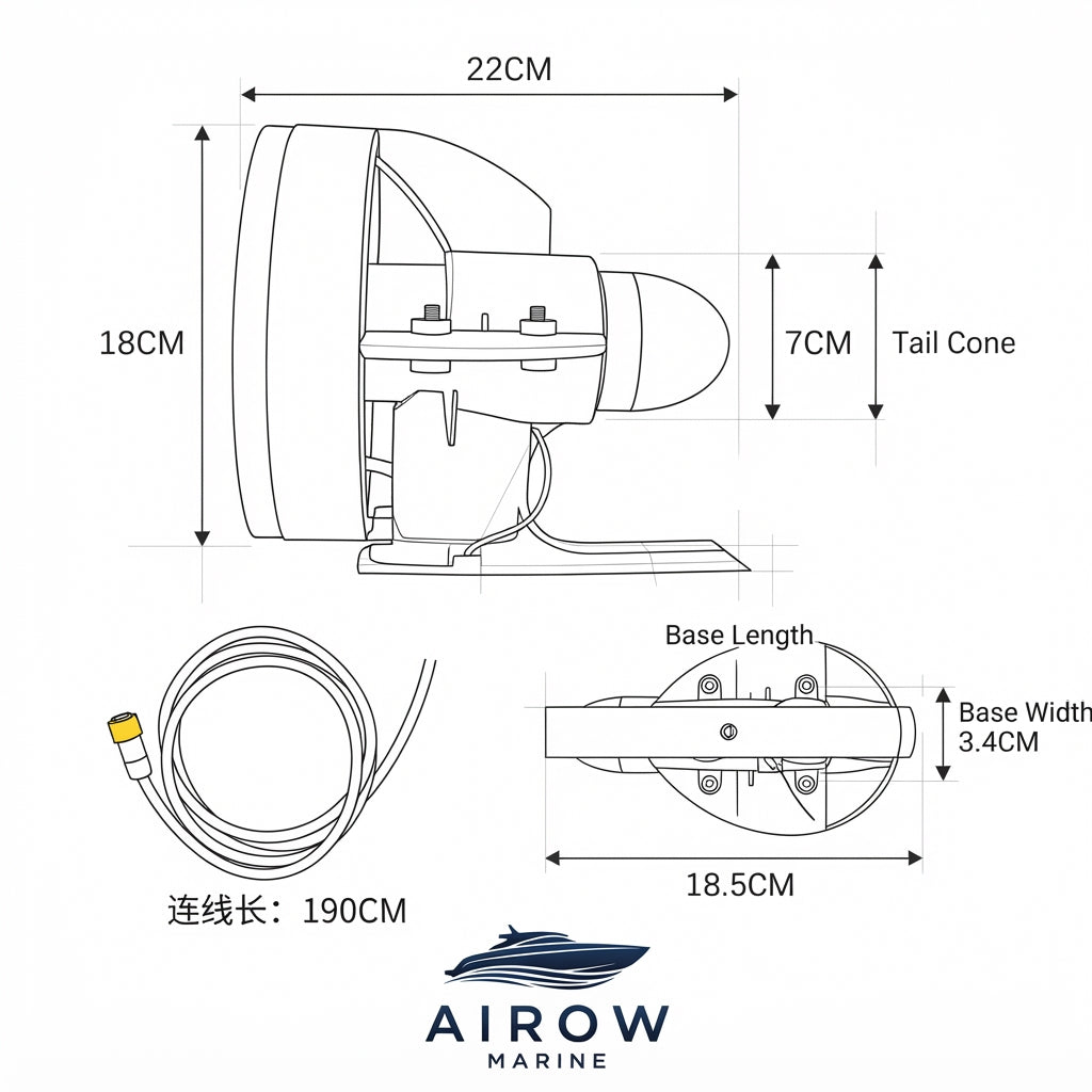 Electric Fin Motor for Paddle Boards & Kayaks - Universal Fit & IPX8 Rated