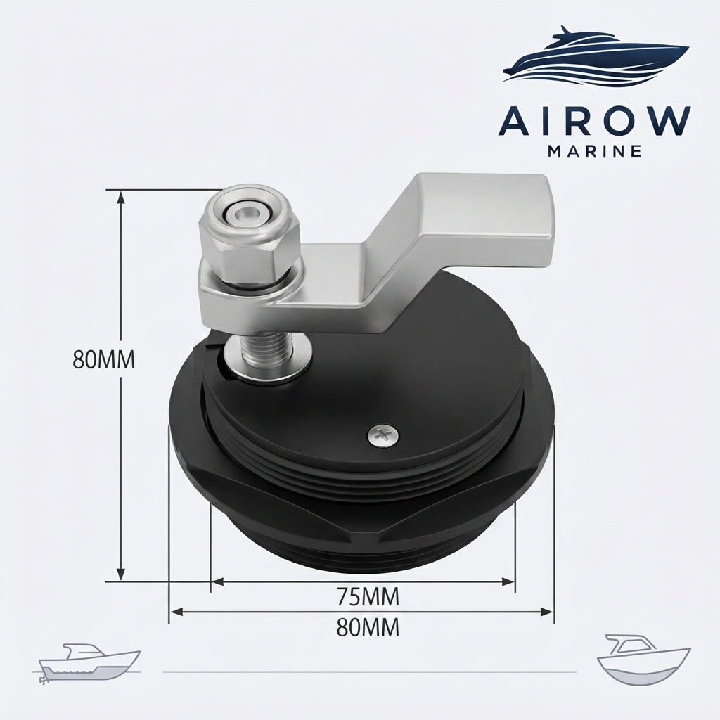 AirowMarine 316 Stainless Steel Flush Pull Latch - Universal Fit (80mm)