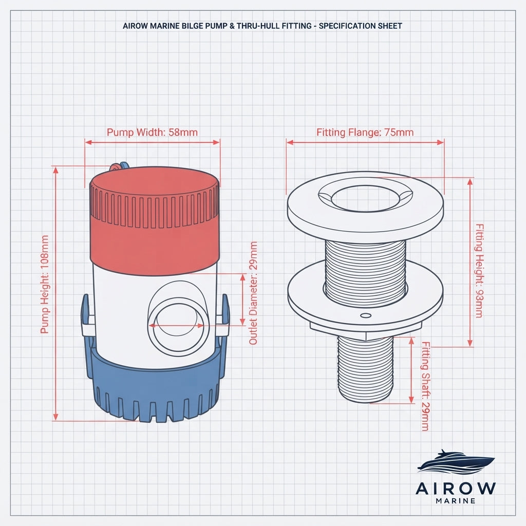 Marine Submersible Bilge Pump - DC Micro Motor, Corrosion Resistant