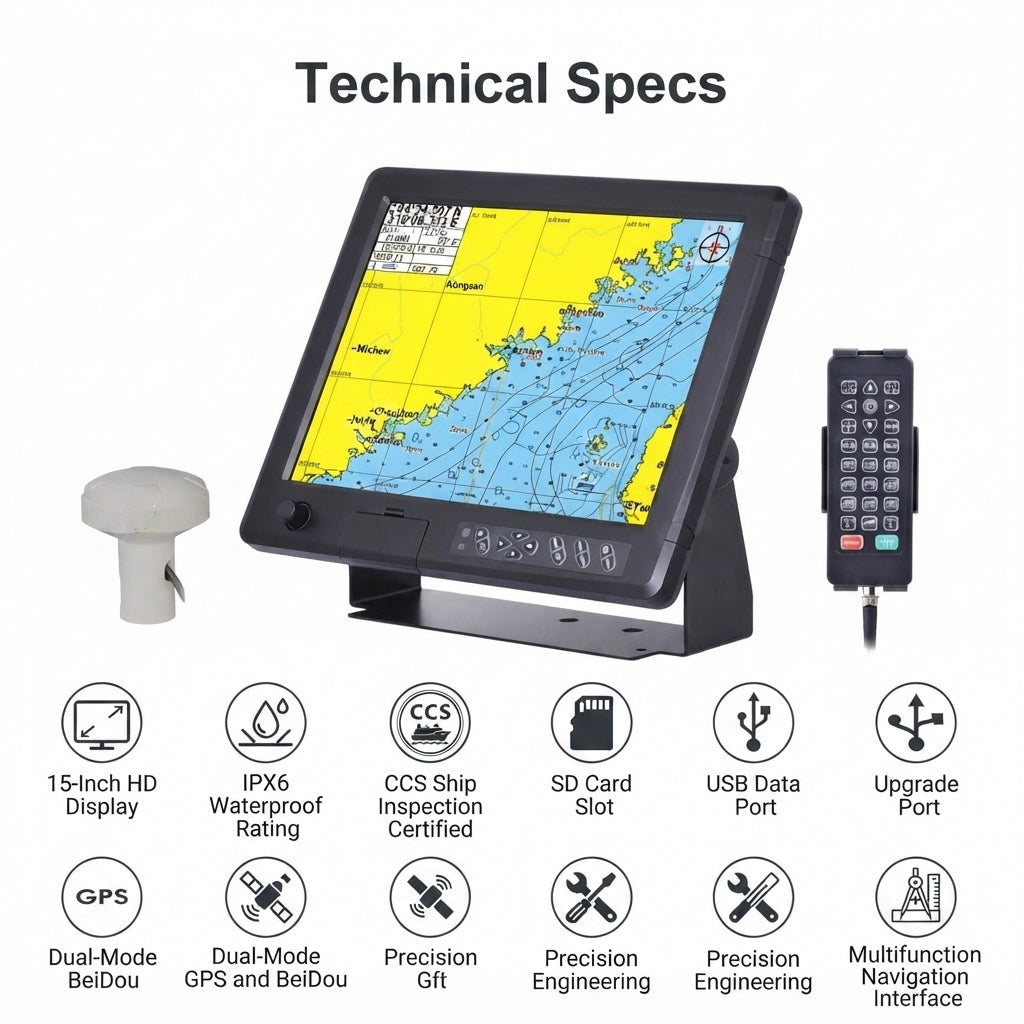 15-inch Marine Chart Plotter - GPS & BeiDou Multifunction Navigator