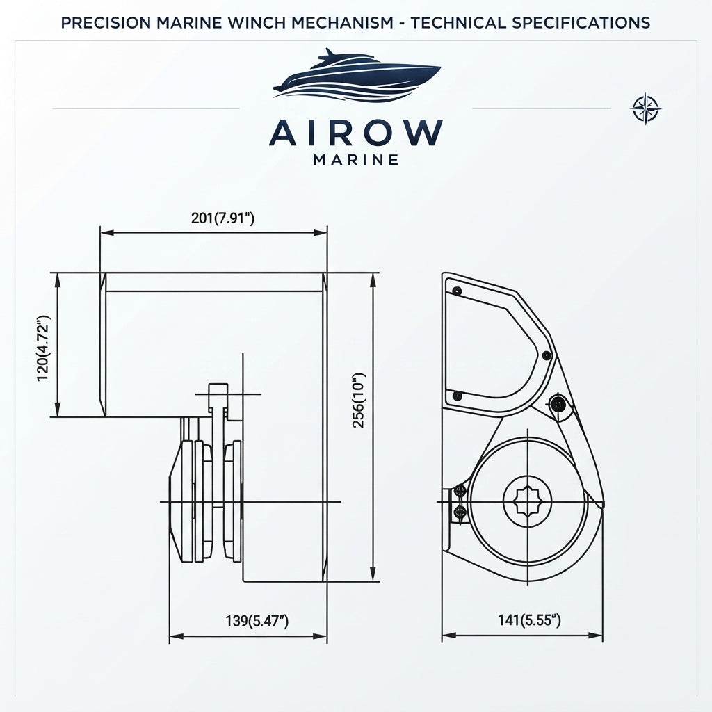 Electric Anchor Windlass – 316 SS, Silent Operation for Marine Yachts & Boats – dimensions and specifications
