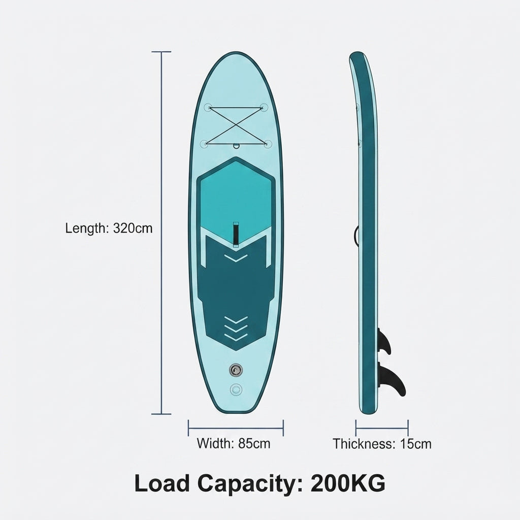 Vellux All-Purpose Inflatable SUP Paddleboard - Reinforced PVC, Drop-Stitch Core