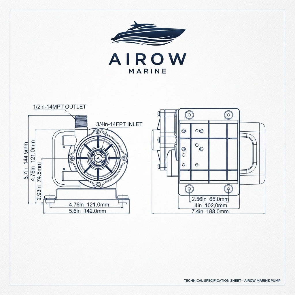 Airow Marine AC Circulation Pump - 500 GPH Dual Voltage (115V/230V)
