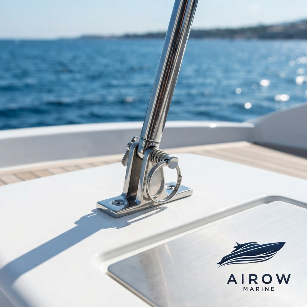 316 Marine Stainless Steel Quick-Release Pin Awning Mount Base