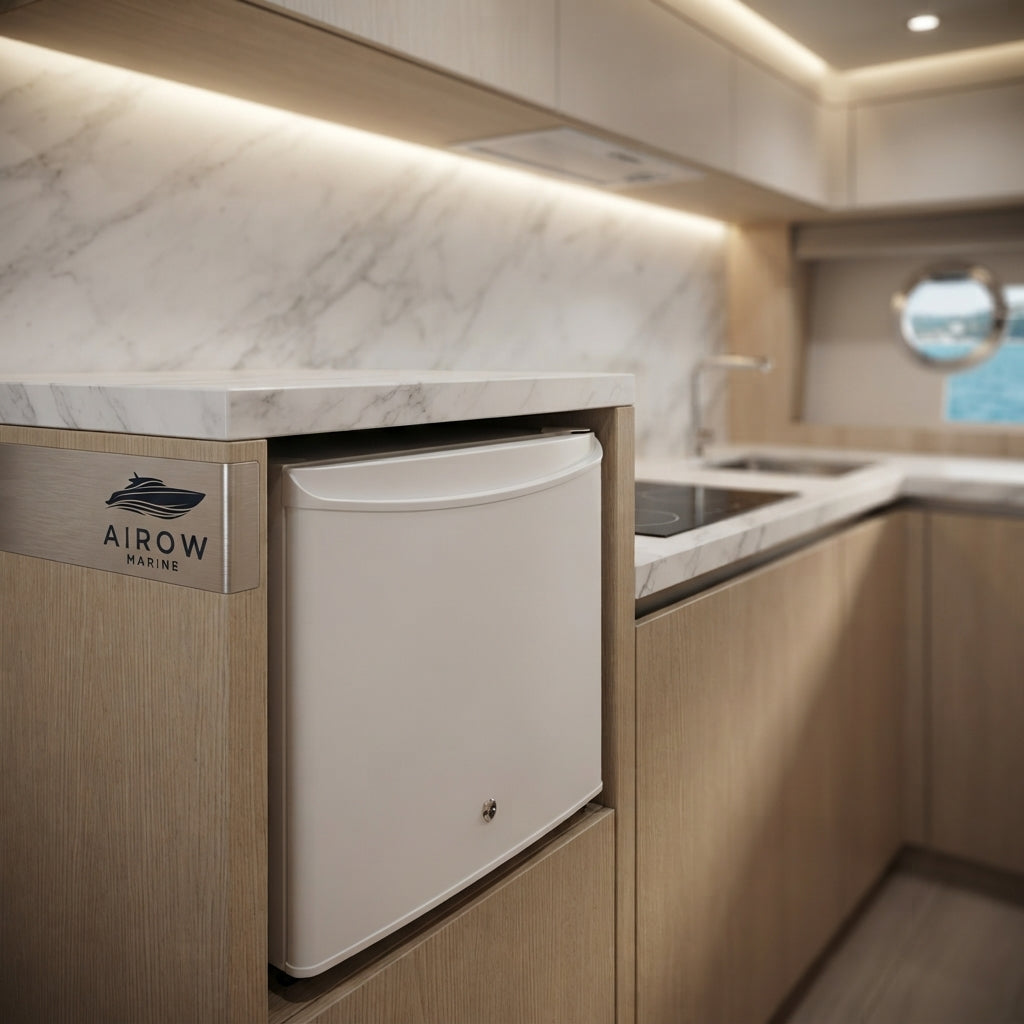 AirowMarine 50L 220V Marine Refrigerator - 304 SS, Secure Lock, Low Noise