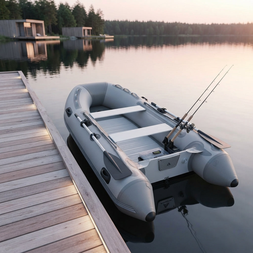 AirowMarine 4.3m Armored Inflatable Fishing Boat – Rigid Aluminum Floor – marine application view