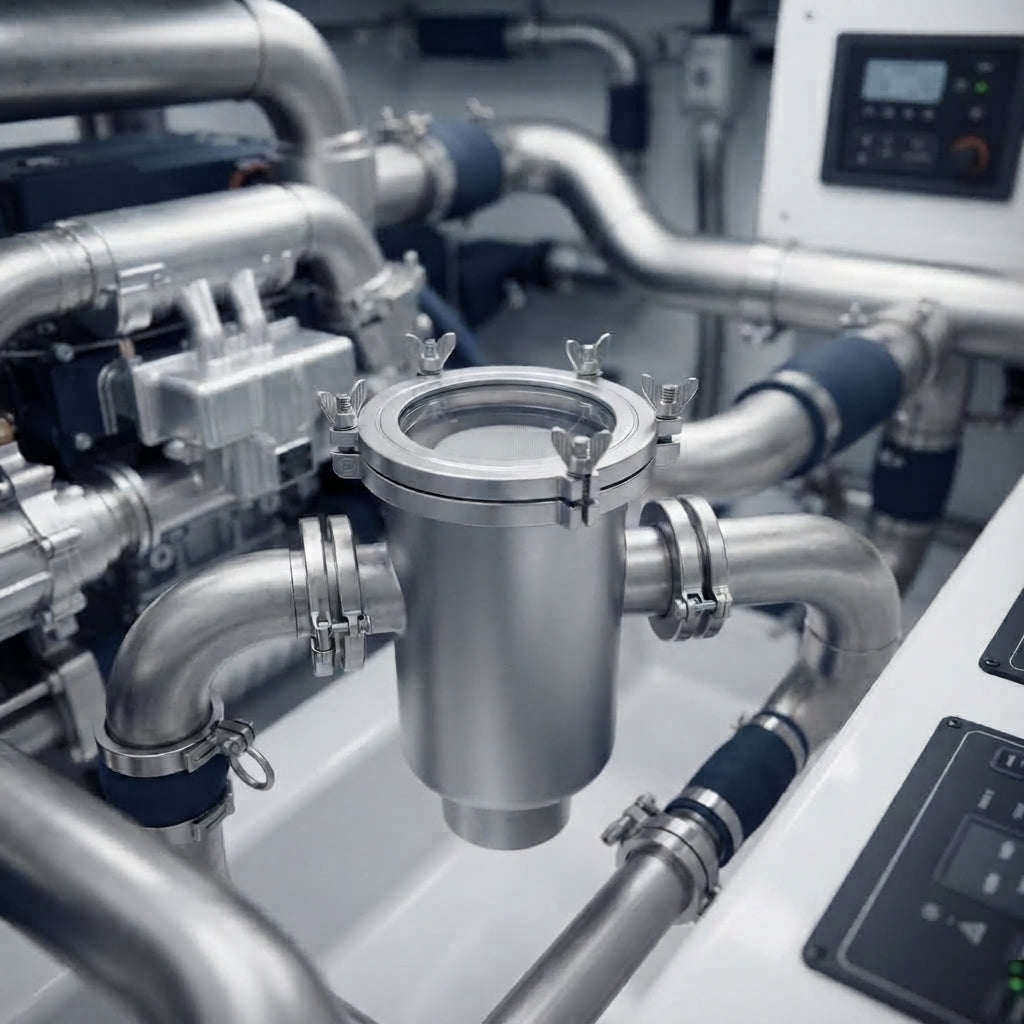 316 SS Marine Seawater Filter - Engine & Generator (Heavy-Duty)