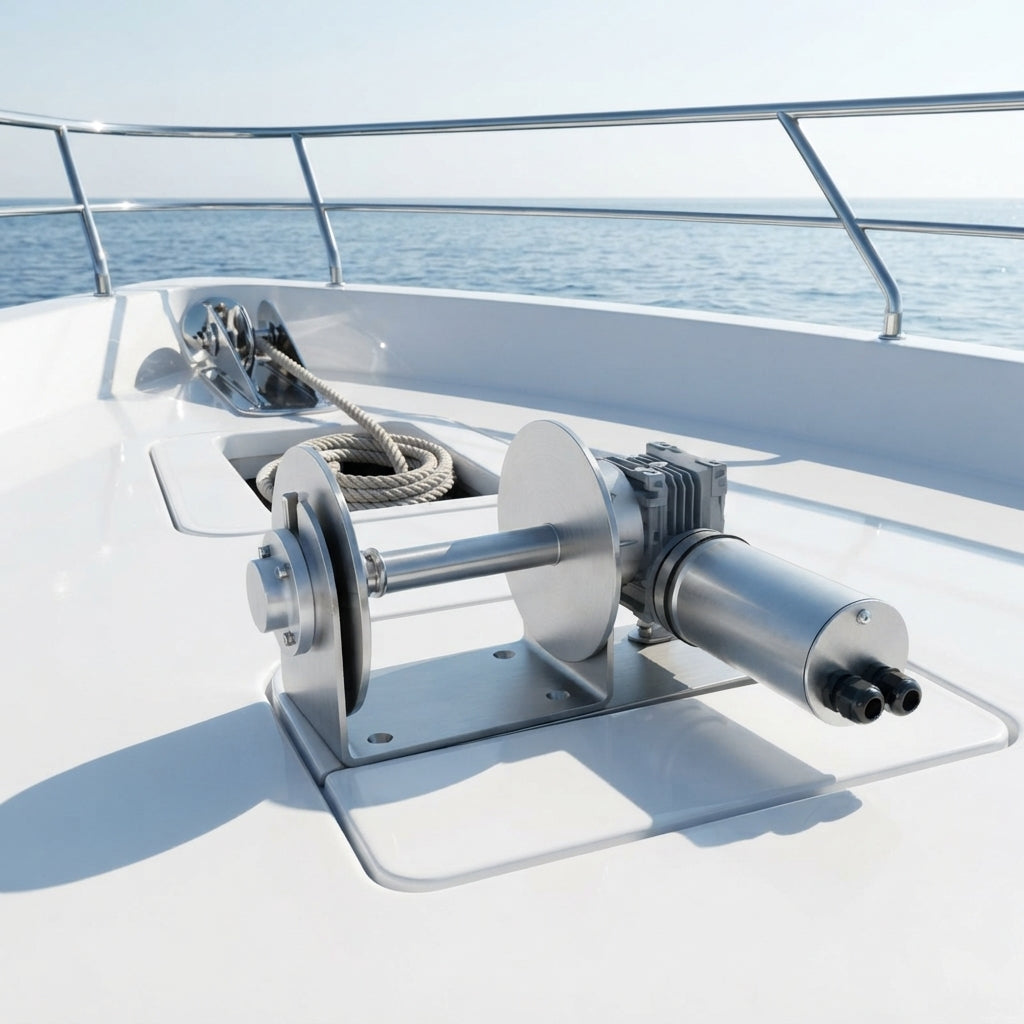 316L Stainless Steel Horizontal Boat Windlass - 12V IP68 (600W/1000W)
