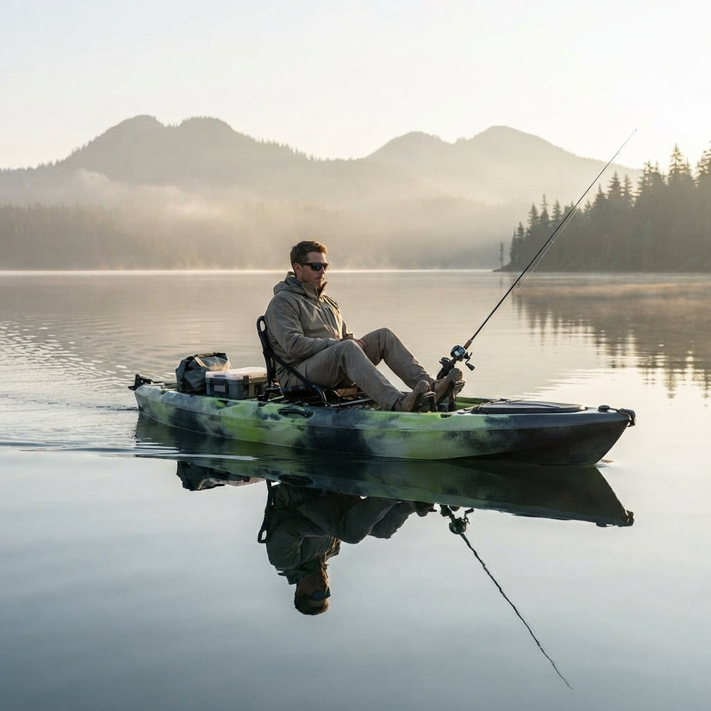 AirowMarine Pedal & Motor Ready Fishing Kayak – Rotomolded Polyethylene Hull – marine application view