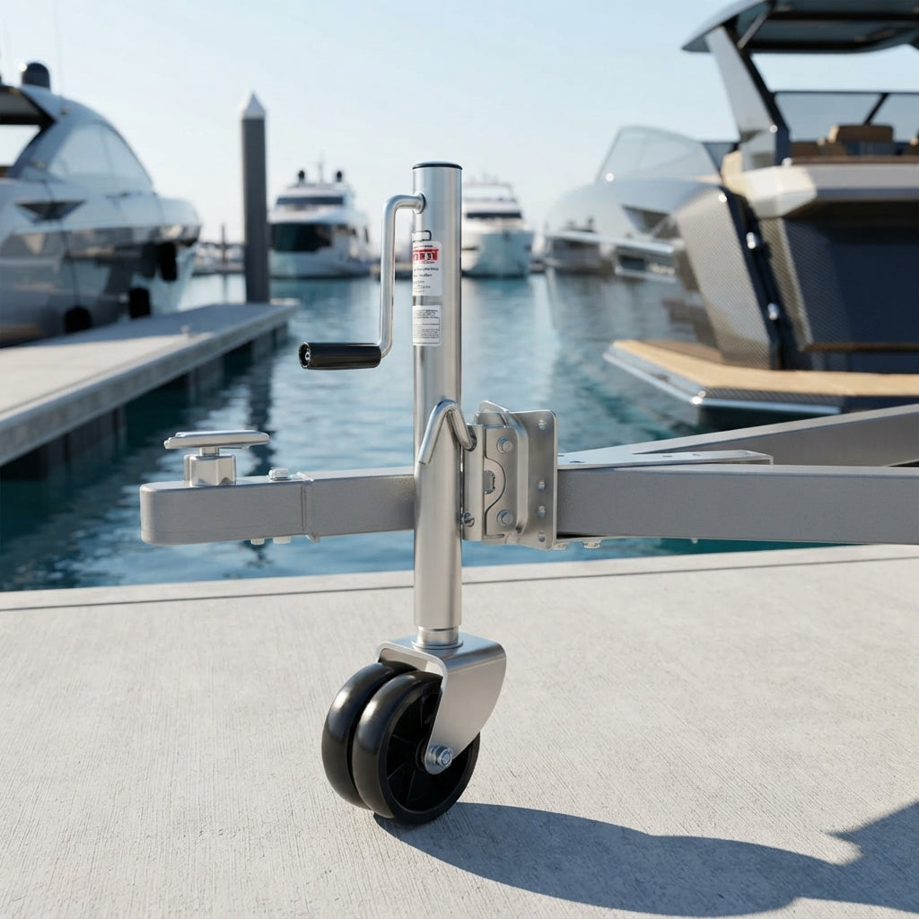 Airow Marine Heavy-Duty Dual-Wheel Yacht Trailer Jack - Galvanized Steel & Universal Fit