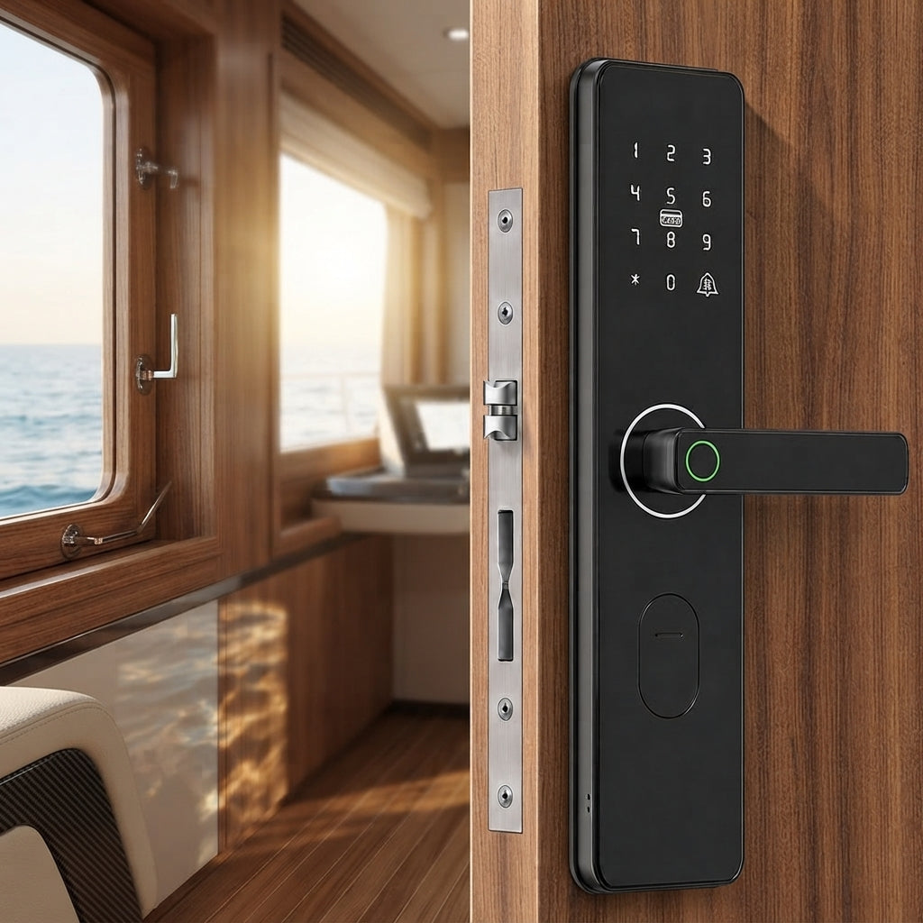 Marine Smart Fingerprint Door Lock – Grade C Security, Weatherproof Yacht