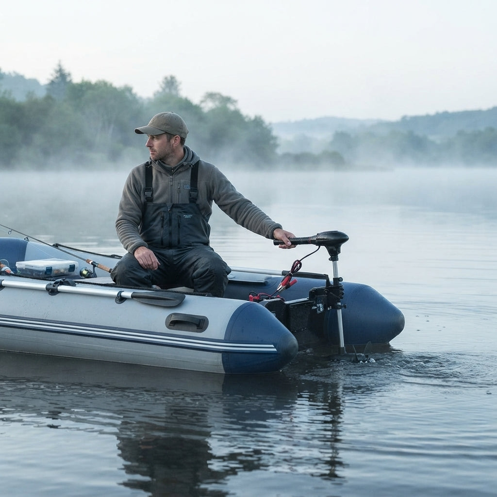 AirowMarine 90lb Thrust Electric Trolling Motor - 12V/24V Brushless, 81cm Alloy Shaft
