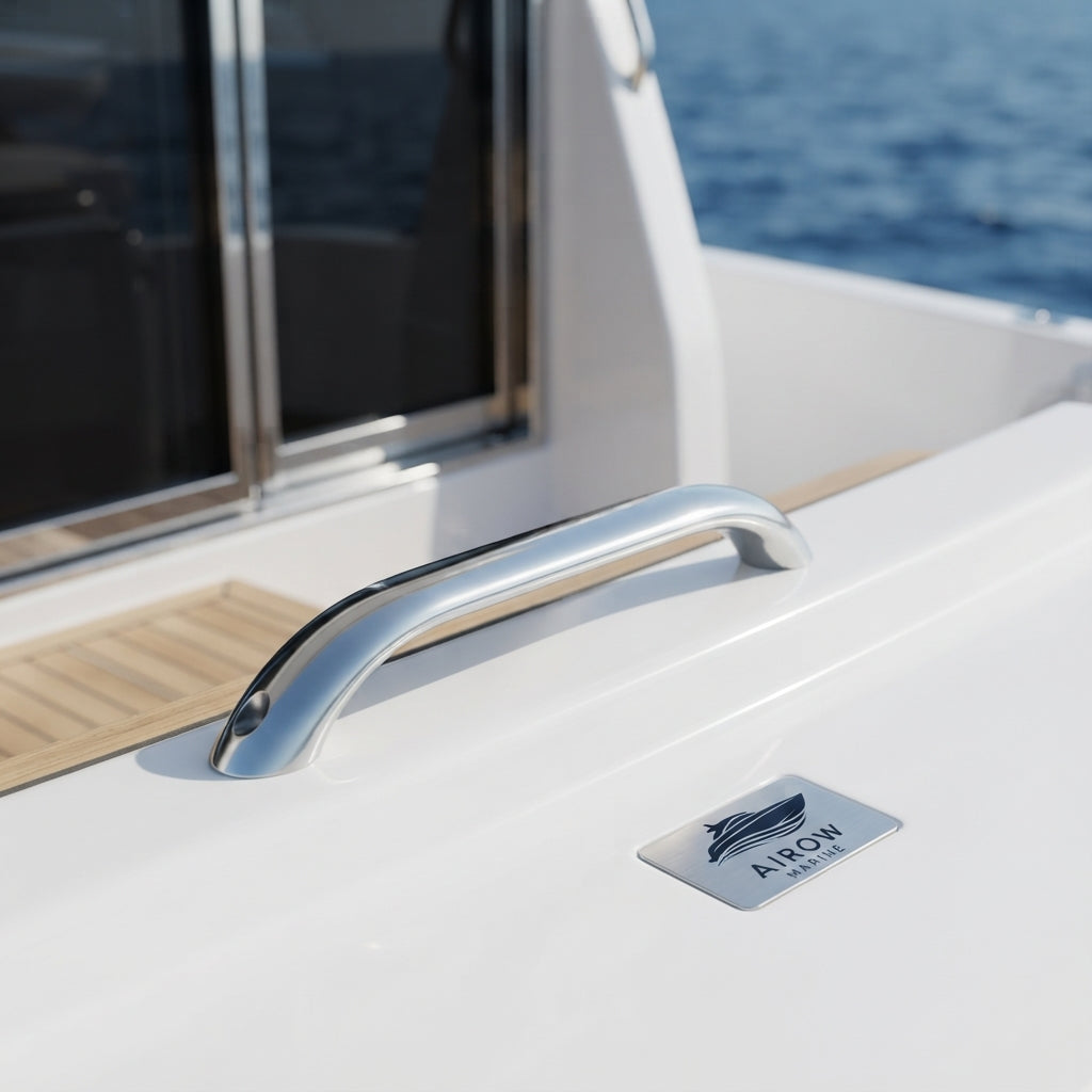 316 Stainless Steel Boat Grab Handle - 300mm Mirror-Polished Marine Handrail