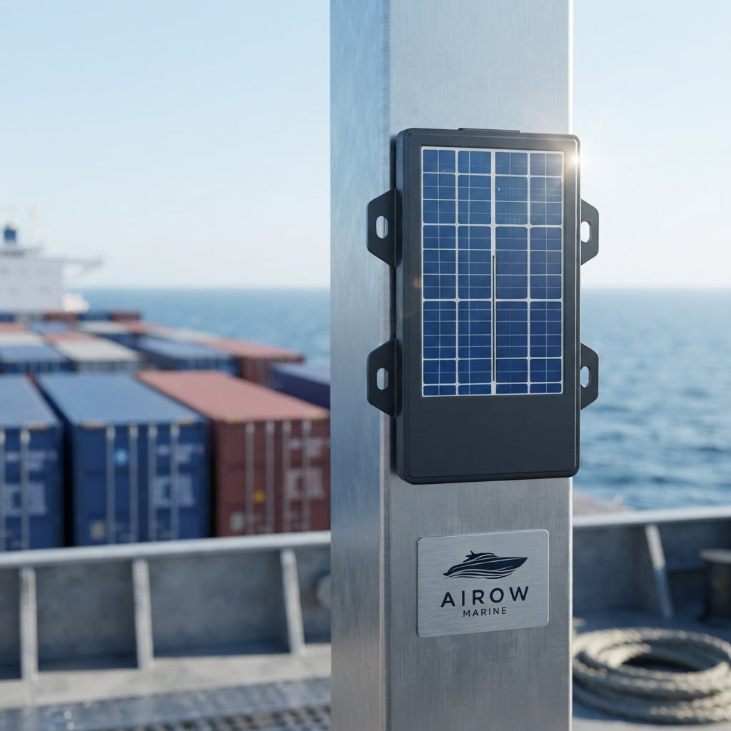 AirowMarine Solar GPS Tracking Terminal - IP68 Waterproof, Quad-Positioning, 4G LTE