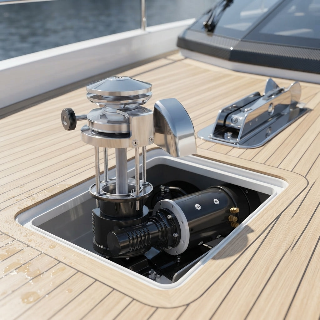 Vertical Marine Anchor Windlass - High-Speed 24V 316 SS for 63-98ft Yachts