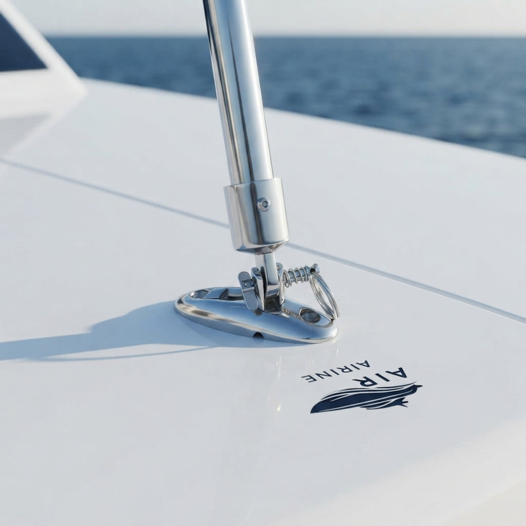 AIROW MARINE 316 Stainless Steel Quick-Release Deck Hinge - Yacht & Boat Hardware (80.6mm Base)