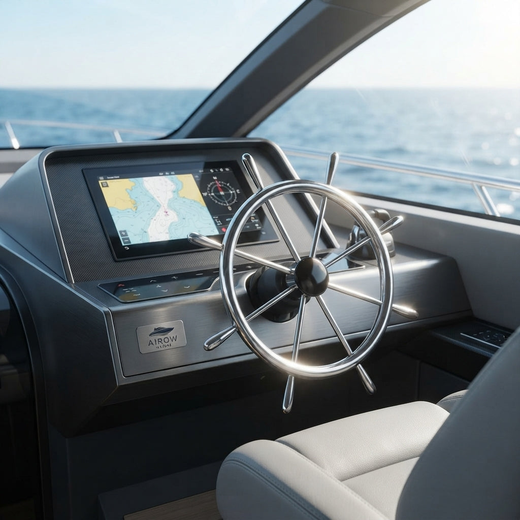 316 Stainless Steel Marine Steering Wheel - 8-Spoke, Mirror-Polish (400mm)
