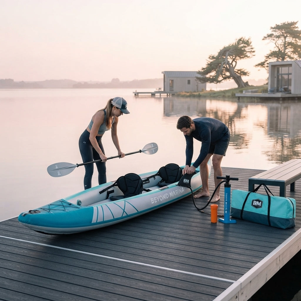 AirowMarine Inflatable Kayak – 2/3 Person Drop-Stitch Hull (422-464cm) – marine application view