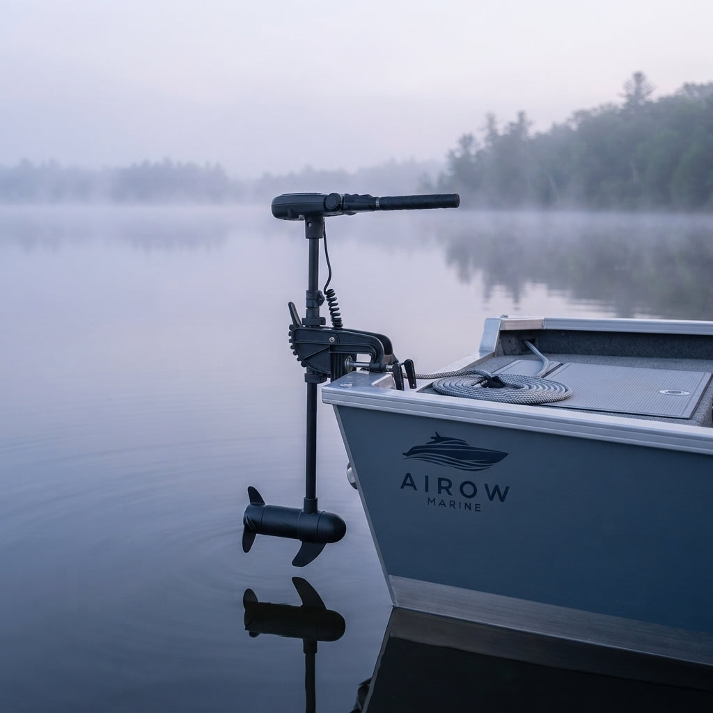 Airow Marine 12V Electric Trolling Motor - Quiet Outboard for Fishing Boats