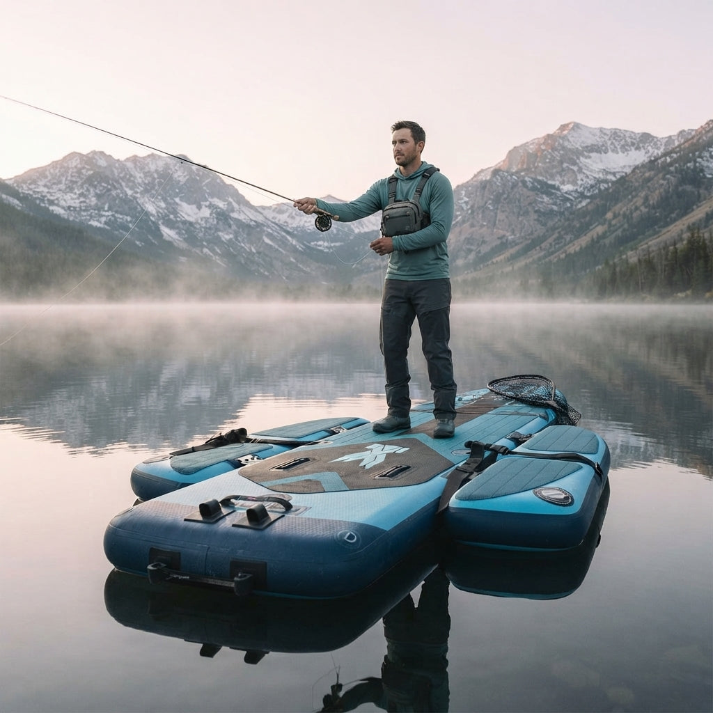 Airow Marine Inflatable Pedal-Drive Fishing SUP - High-Stability Paddleboard