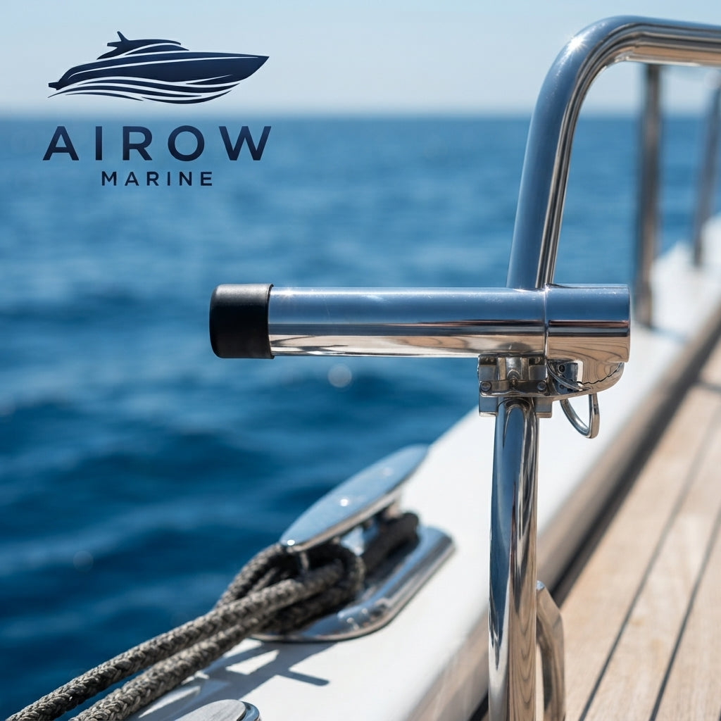 AIROW MARINE 316 SS Clamp-On Fishing Rod Holder - 25-32mm Rail Fit