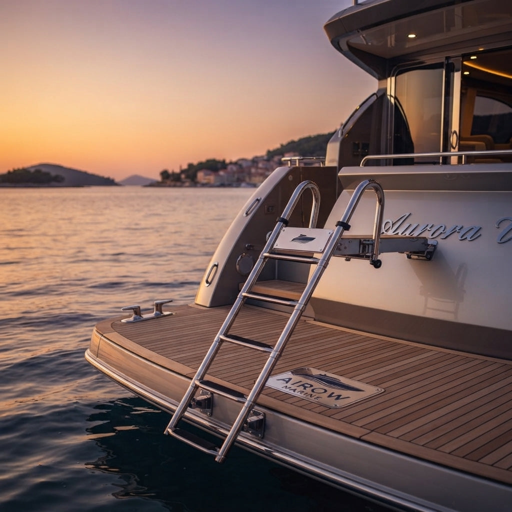 AIROW MARINE 4-Step Telescoping Boat Ladder - 316 SS (151cm Extended)