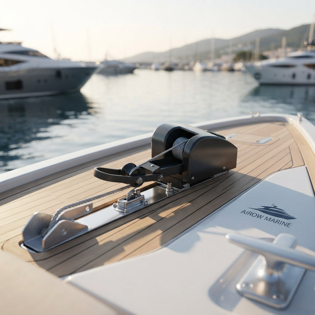 12V Wireless Electric Anchor Winch – Freshwater 16kg Capacity (AC35 Model) – marine application view