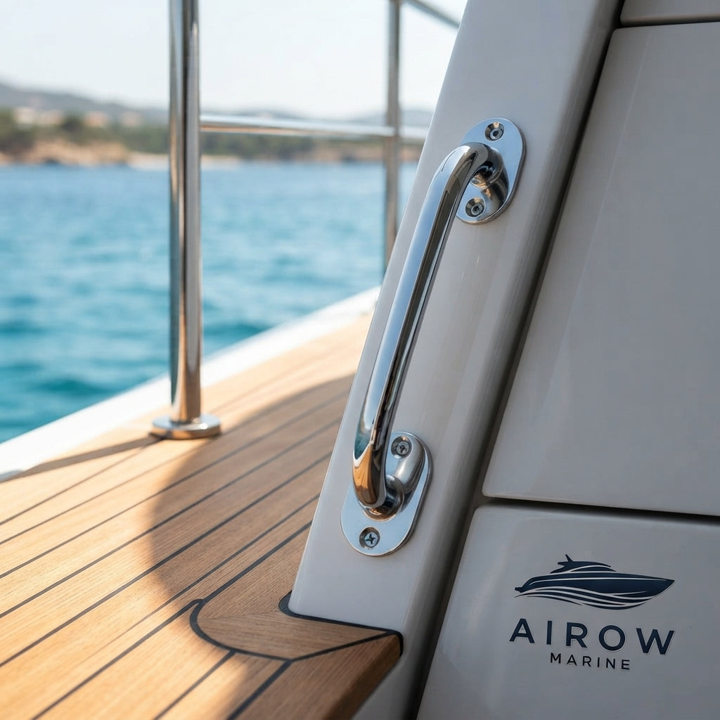 AirowMarine 316 Stainless Steel Grab Handles - Mirror Polished, Marine Grade (235mm)