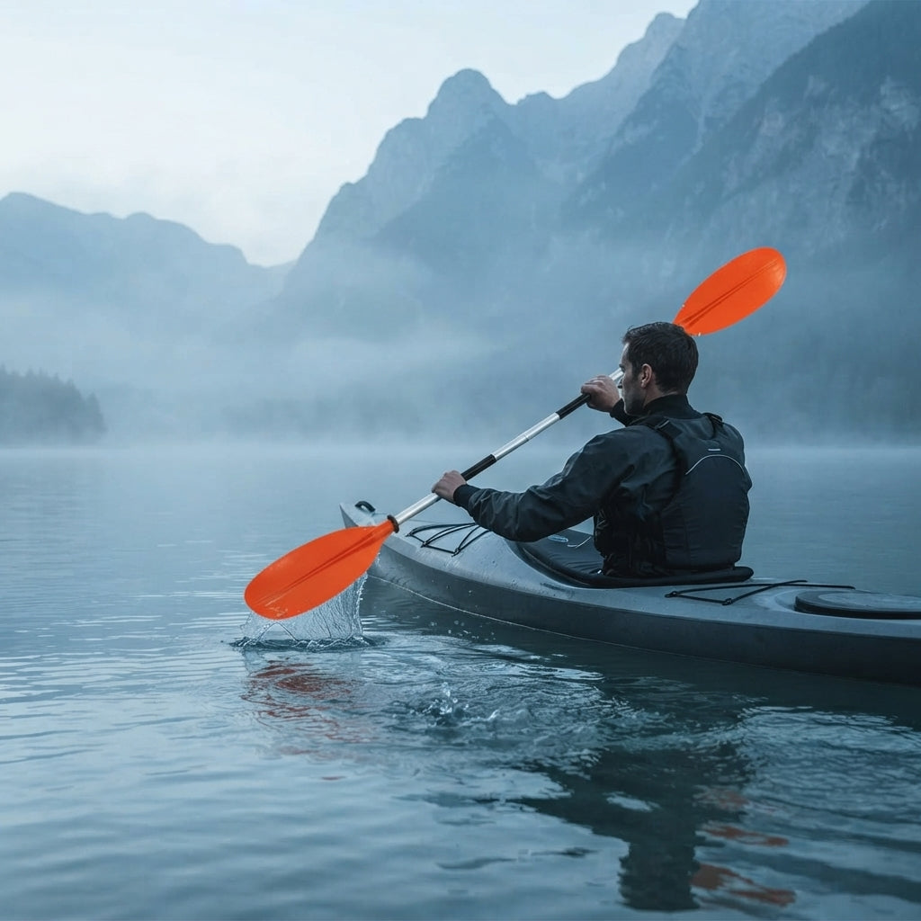 4-Section Modular Kayak Canoe Paddle - Aluminum Shaft & High-Impact Blades