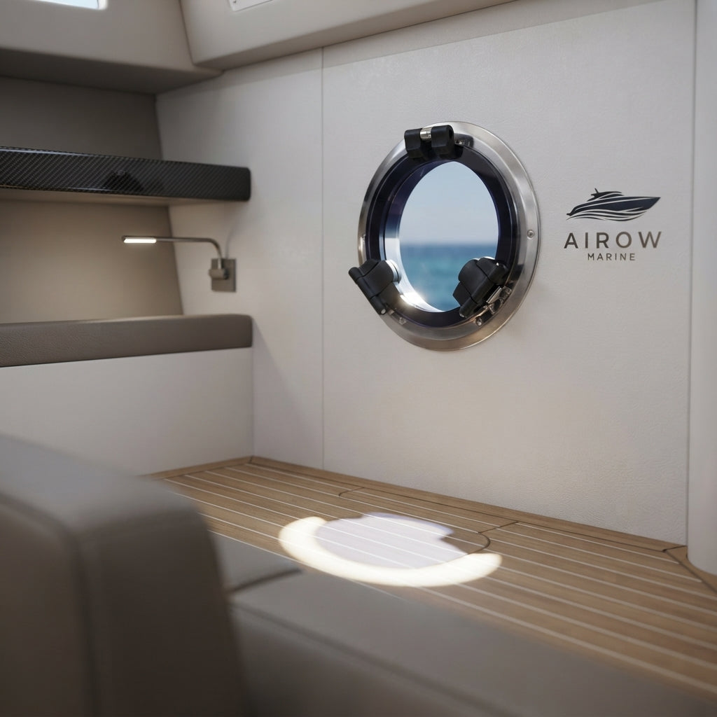 AirowMarine 316 SS Round Porthole - Impact-Resistant Acrylic (262.6mm OD)