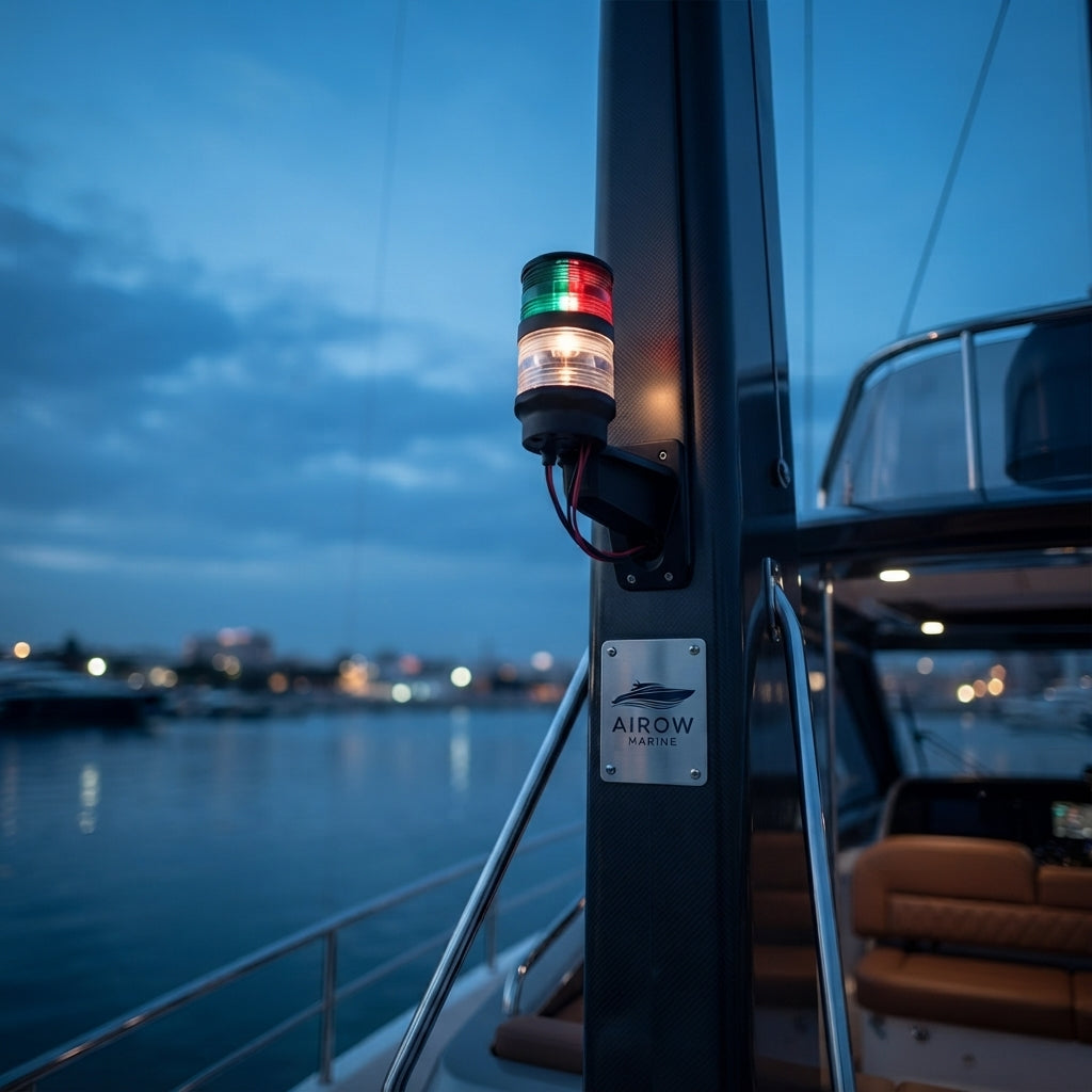 AIROW MARINE Dual-Tier Red-Green LED Navigation Signal Light - IP68 Marine-Grade