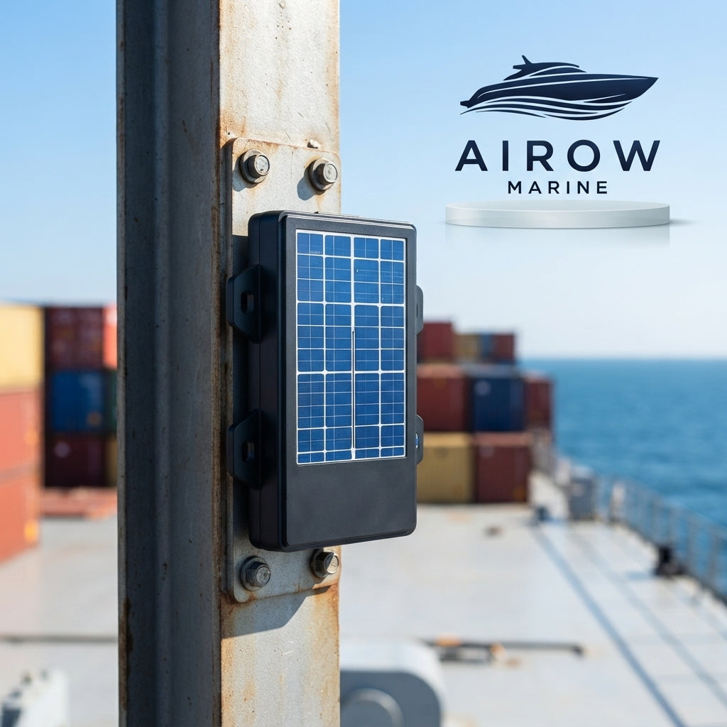 AirowMarine Solar GPS Tracking Terminal - IP68 Waterproof, Quad-Positioning, 4G LTE