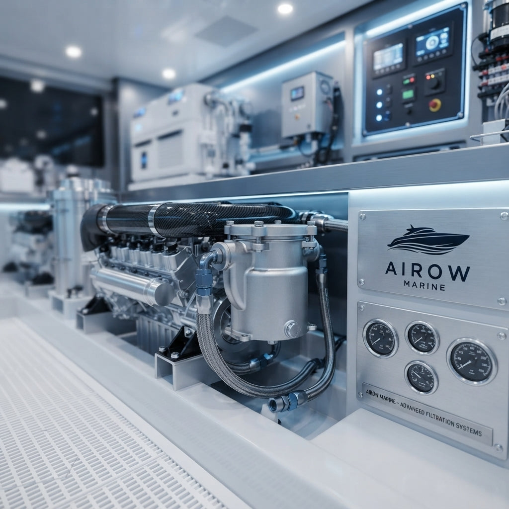 Airow Marine 316 Stainless Steel Seawater Filter - High-Flow Corrosion Proof (32mm Port)