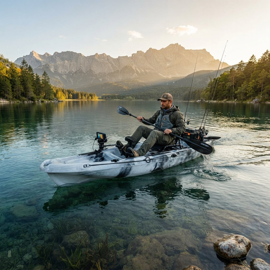 AirrowMarine 320cm Rotomolded Propeller Pedal Fishing Kayak – Ultra-Durable PE – marine application view
