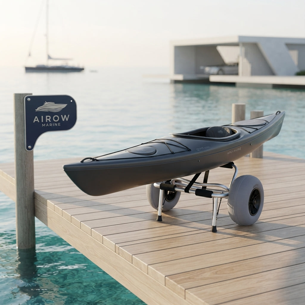 Aircraft-Grade Aluminum Kayak & Canoe Beach Cart – Foldable & Corrosion-Resistant – marine application view