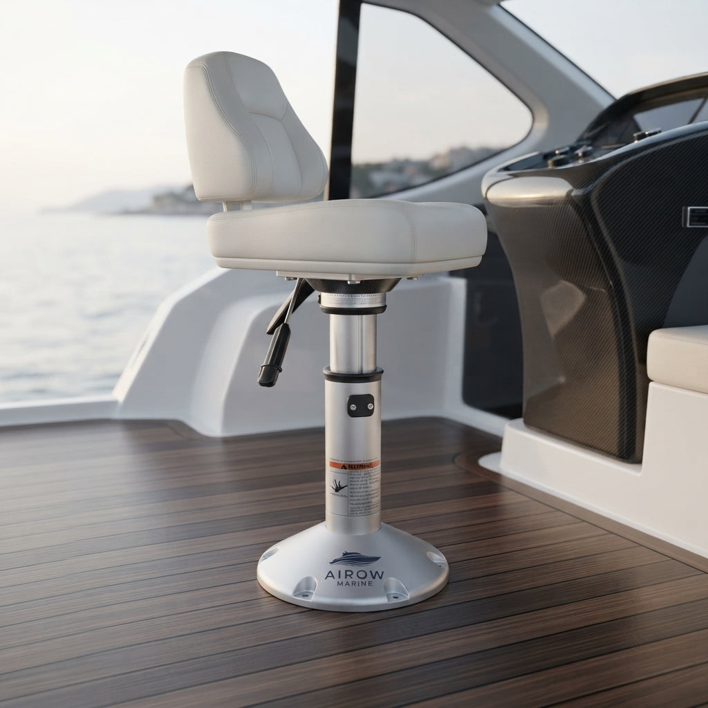Airow Marine Pneumatic Adjustable Seat Base - Anodized Aluminum, 17-24"