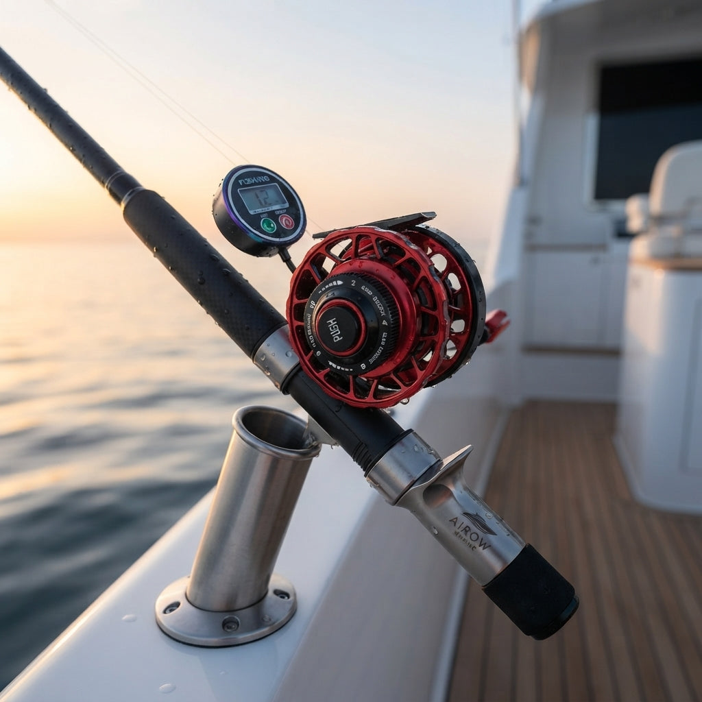 AirówMarine HERO Digital Display Saltwater Fishing Reel - Magnetic Slow-Falling, Auto Retrieval