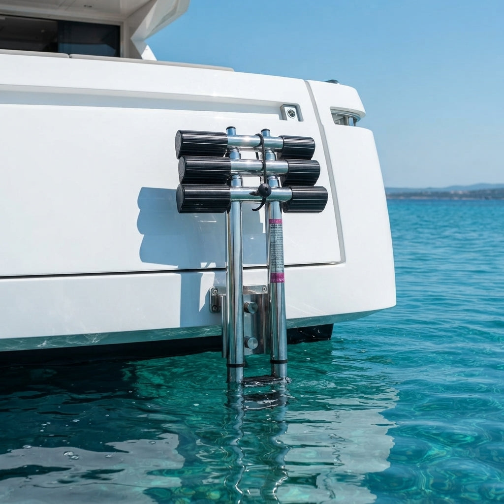 Airow Marine 4-Step 304 SS Telescopic Under-Platform Boat Ladder