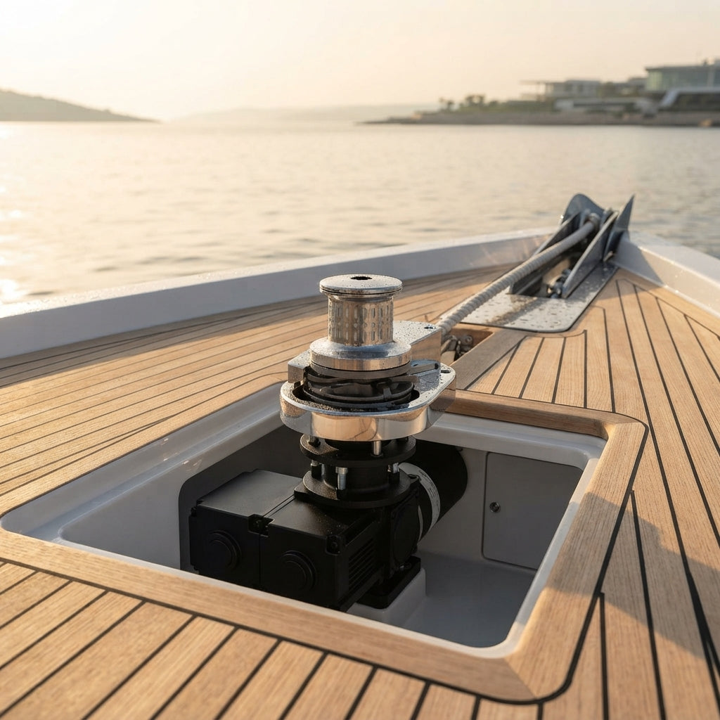 316 Stainless Steel Vertical Anchor Winch - 1200W 12V (10-16m Vessels)