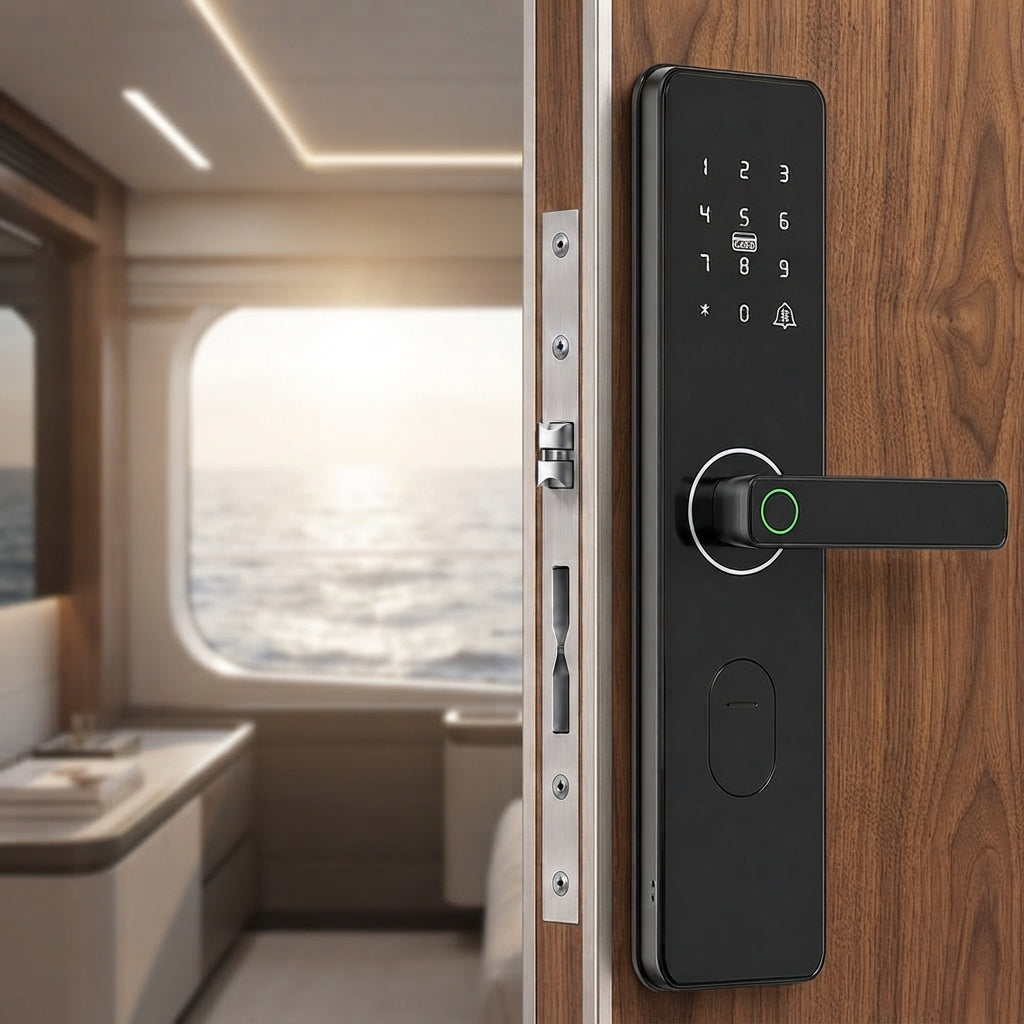Marine Smart Fingerprint Door Lock – Grade C Security, Weatherproof Yacht