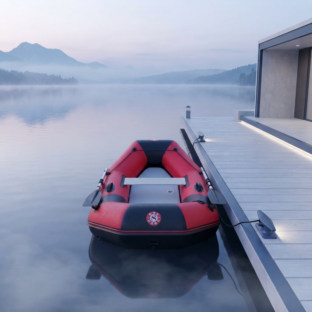 AirowMarine Heavy-Duty Inflatable Fishing Raft – Drop-Stitch Floor (200x130CM) – marine application view