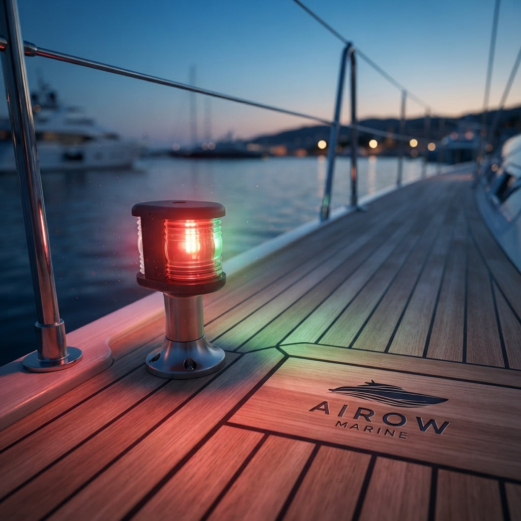 Airow Marine 12V Tri-Color LED Navigation Light - IP66 Deck Mount (99mm)