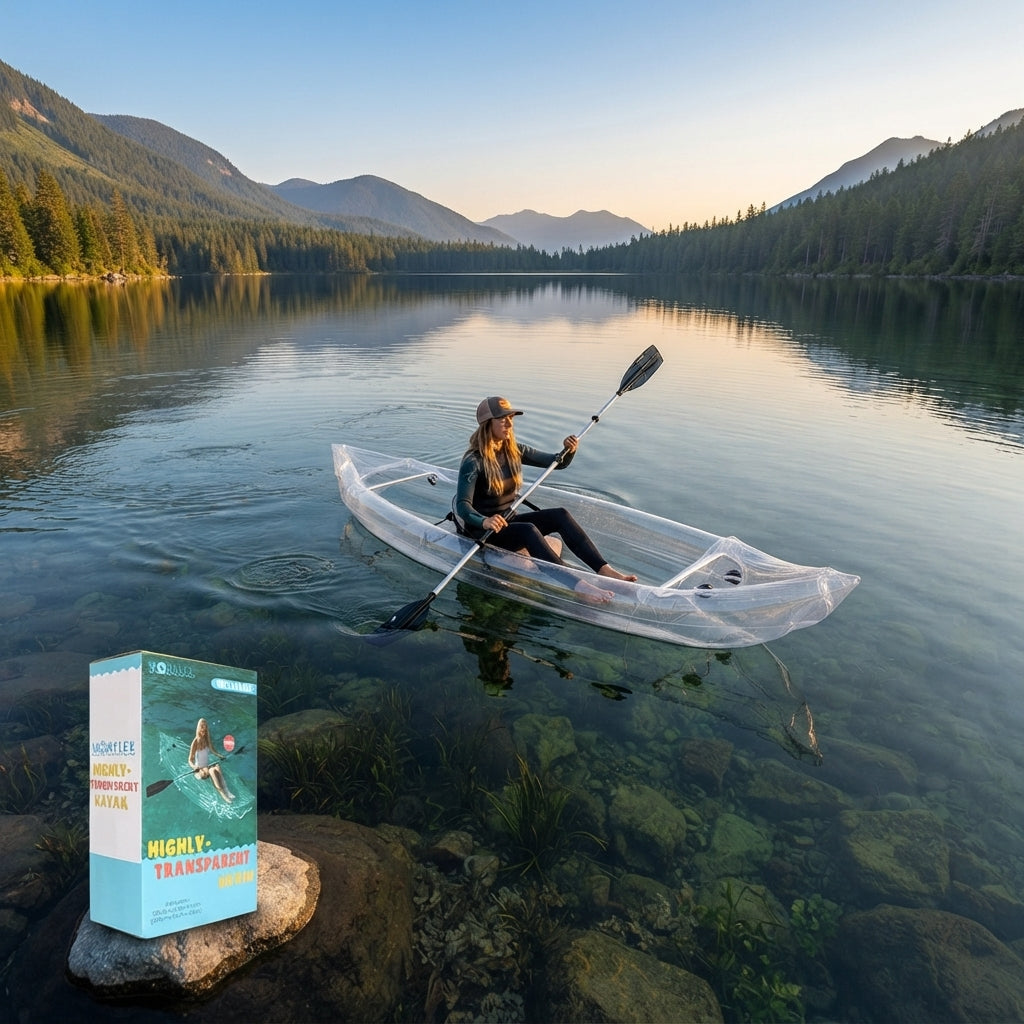 AirowMarine Transparent Inflatable Kayak – Ultra-Light, Reinforced Hull (318cm) – marine application view