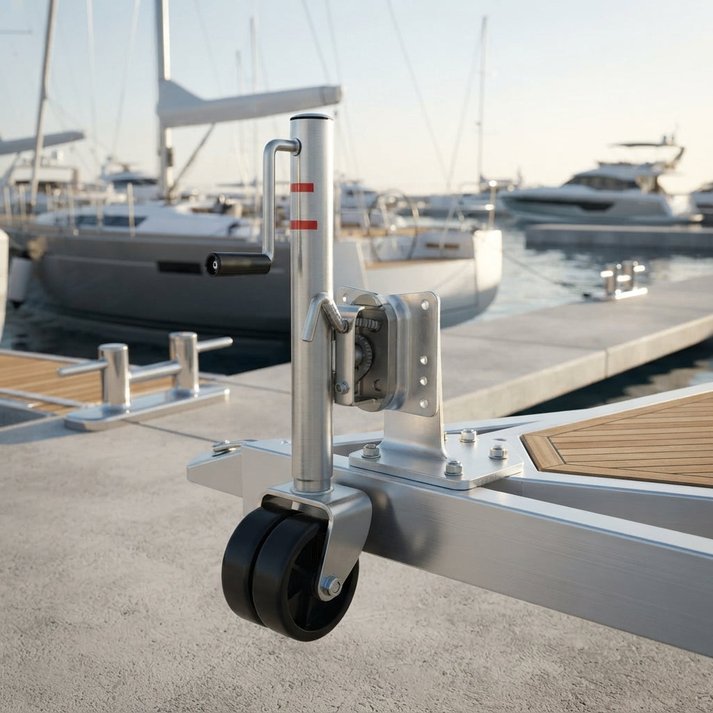 Airow Marine Heavy-Duty Dual-Wheel Yacht Trailer Jack - Galvanized Steel & Universal Fit