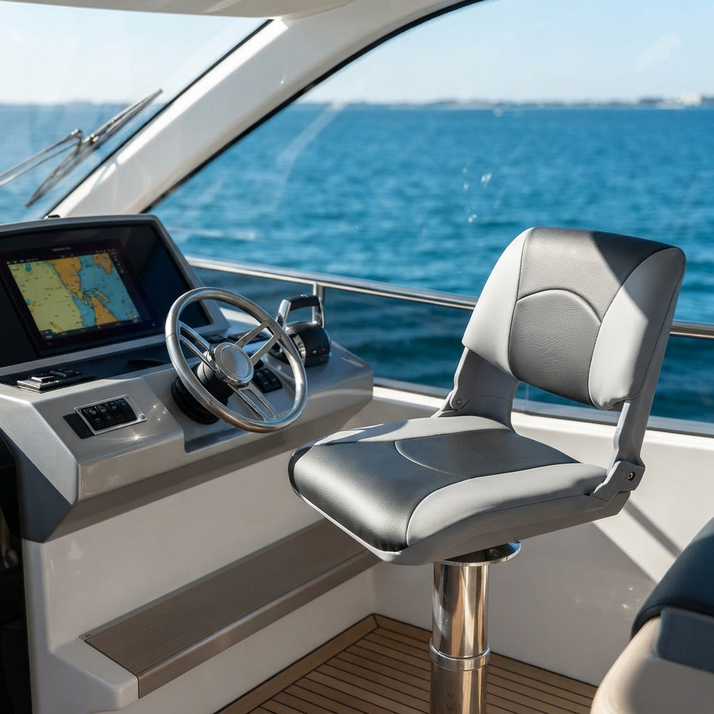 Folding Marine Boat Seat – Padded Vinyl