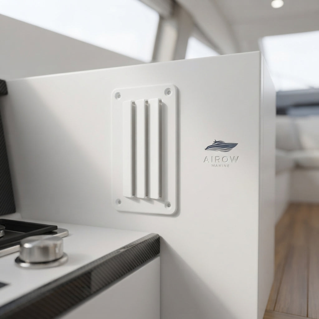 Airow Marine Yacht Louvered Air Outlet Cover - Marine-Grade Nylon & ABS Vent (140x78.4mm)