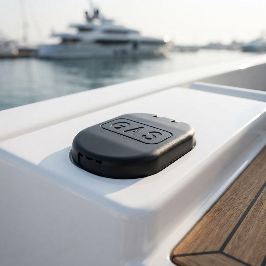 Marine Flip-Top Fuel Filler Cap - UV-Stabilized Nylon with Integrated Gas Vent