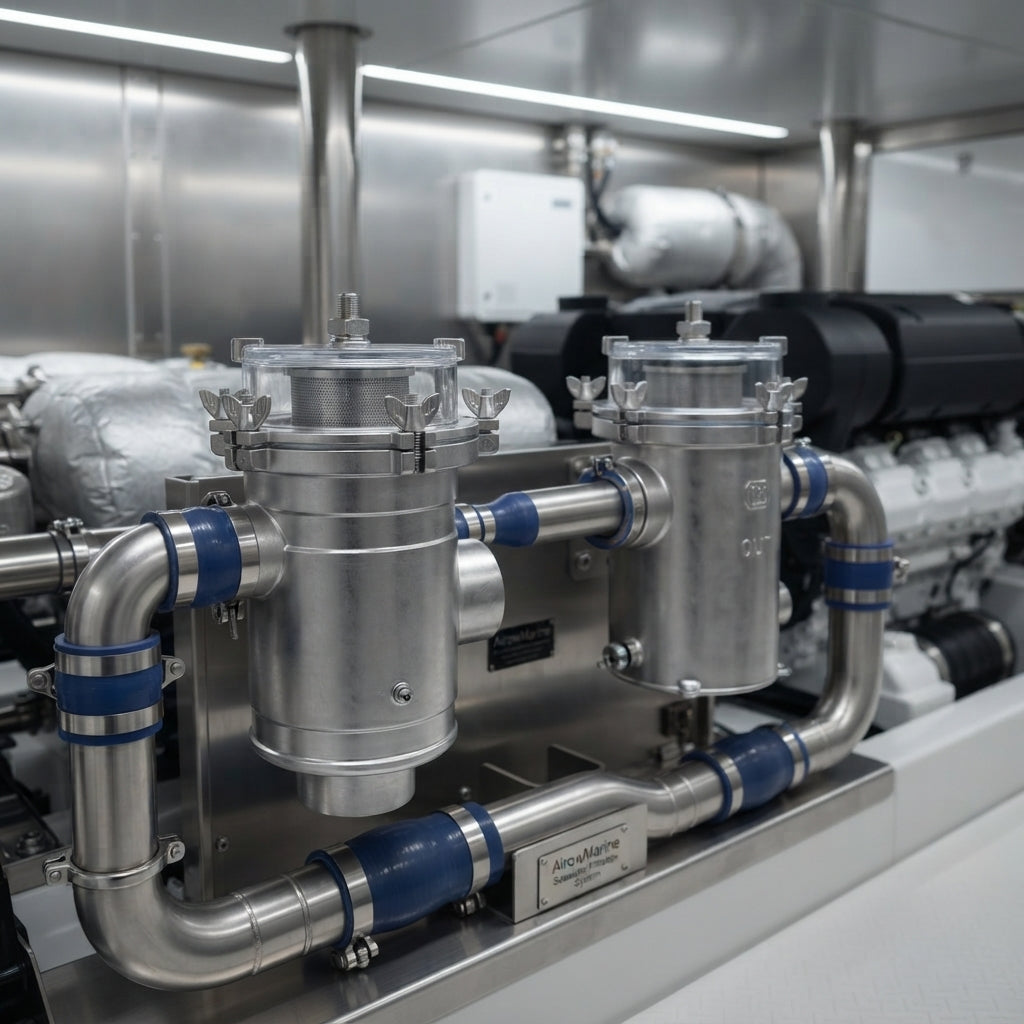 316 SS Marine Seawater Filter - Engine & Generator (Heavy-Duty)